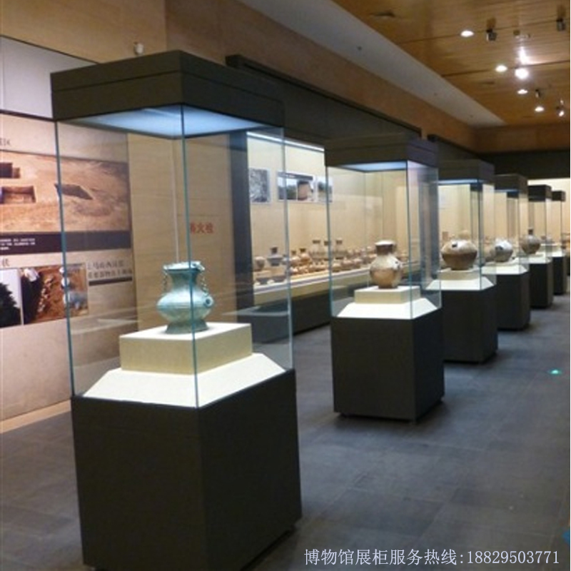 深圳市实创博物馆展柜博物馆低反射恒温恒湿瓷器独立展柜 