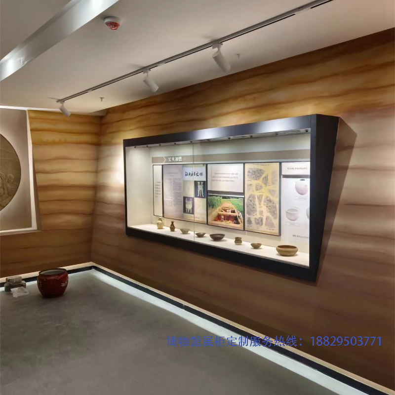 深圳市实创展览展示博物馆展柜源头厂家制作的博物馆入墙龛柜实创 - B011