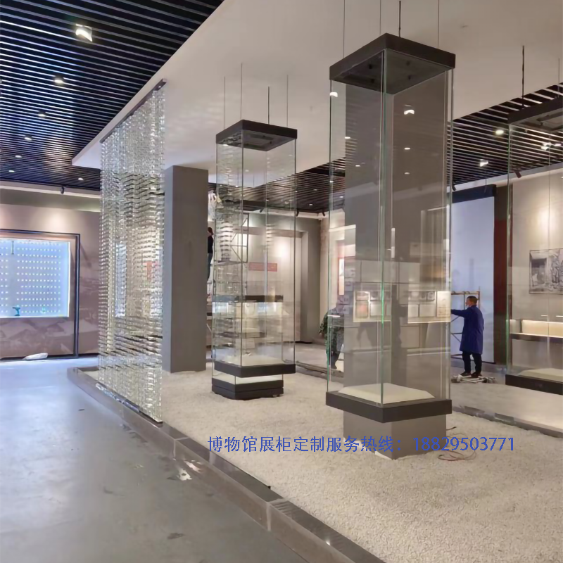 深圳市实创展览展示博物馆展柜博物馆低反射悬挂展柜实创 - X014