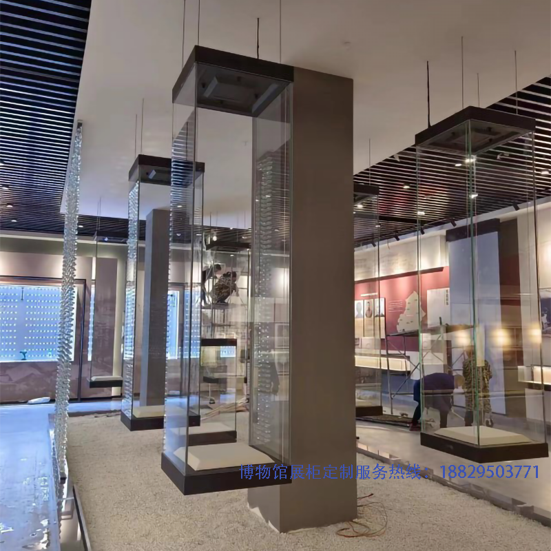 深圳市实创展览展示博物馆展柜博物馆低反射悬挂展柜实创 - X014